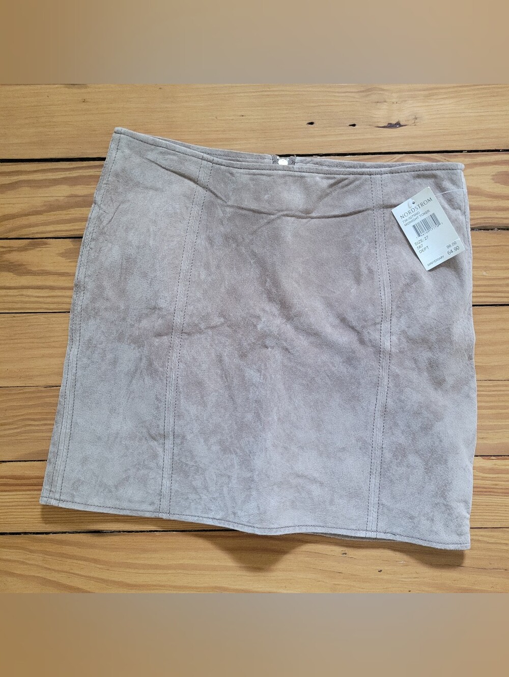 NWT Blank NYC suede real leather mini skirt taupe midnight toker Nordstrom 27